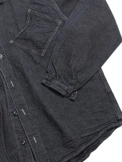 ARGYLE CHEST POCKET SHIRT INDIGO CHAMBRAY COTTON TOTE CLOTH RINSED | Tender Co Hot
