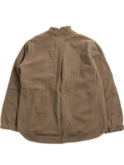 ARGYLE CHEST POCKET SHIRT UNFINISHED WOOL BAIZE COFFEE DYED | Tender Co Fashion