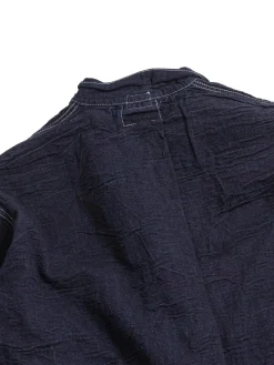 ARGYLE HAND POCKET SHIRT DOUBLE INDIGO COTTON TOTE CLOTH RINSED | Tender Co Shop