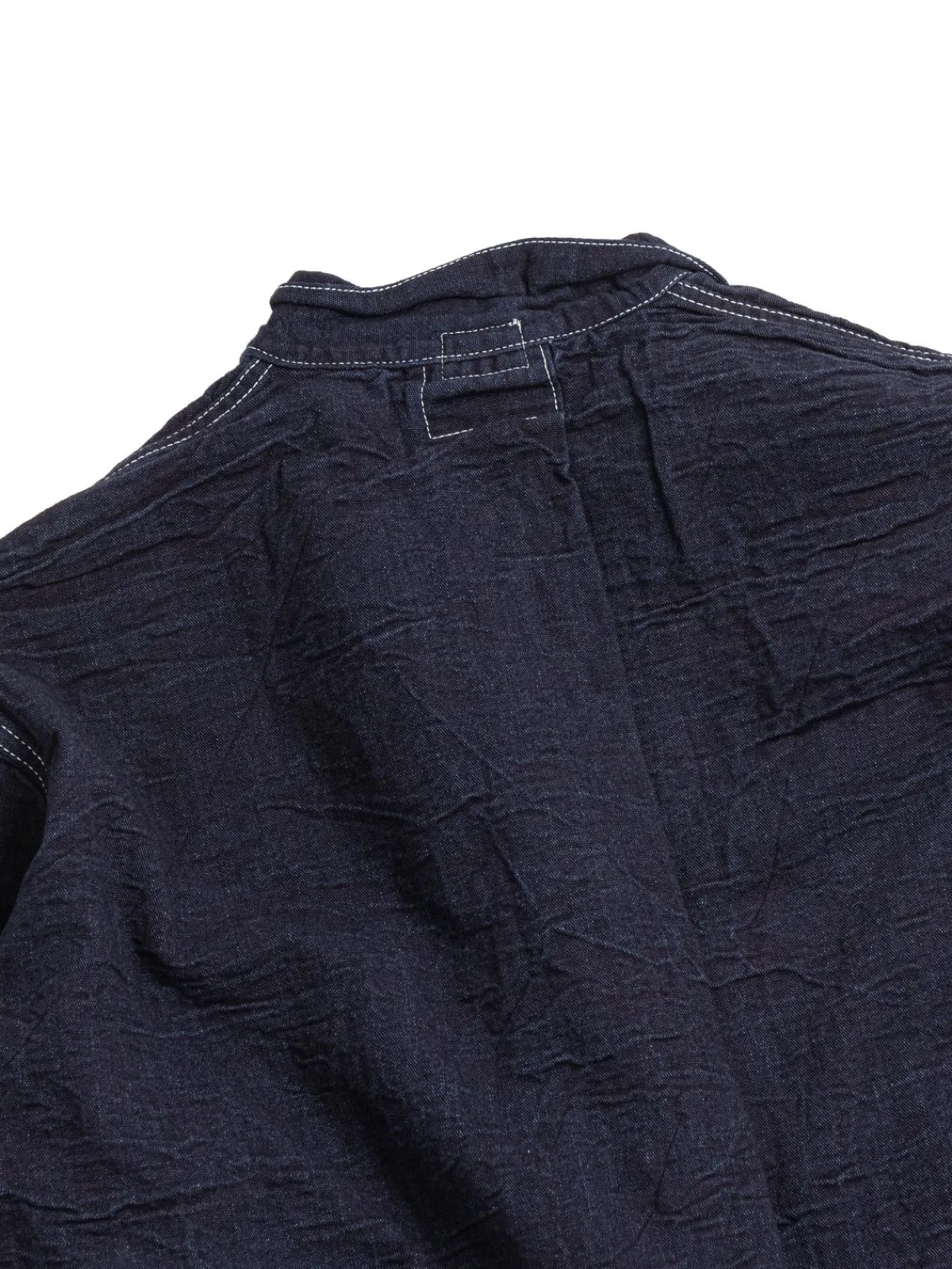 ARGYLE HAND POCKET SHIRT DOUBLE INDIGO COTTON TOTE CLOTH RINSED | Tender Co Shop
