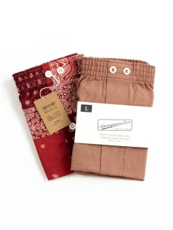 BANDANA & SOLID 2 PACK BOXERS RED | Anonymous Ism Outlet