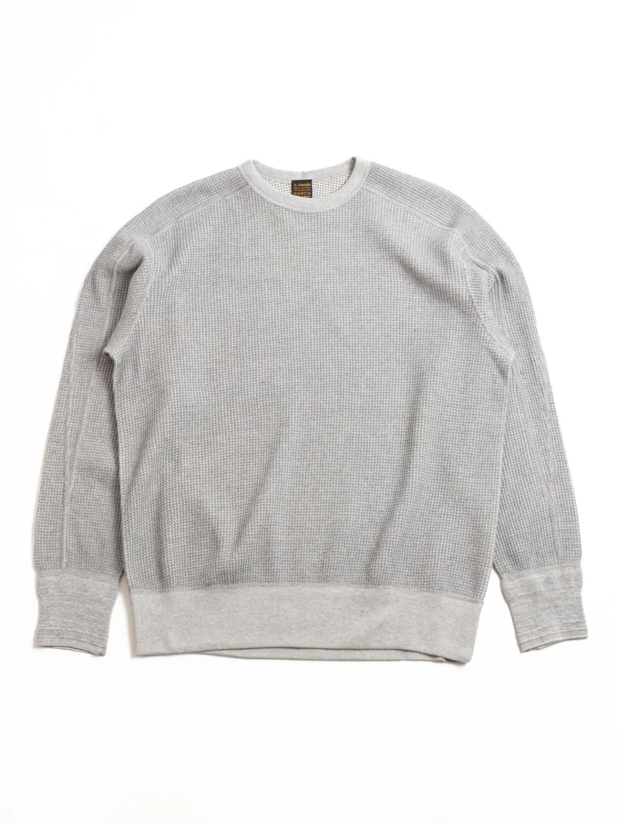 BIG WAFFLE CREW TOP GREY | *A Vontade Clearance