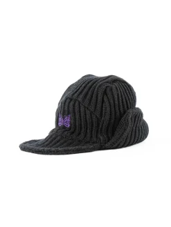 BIRD SHOOTING CAP MERINO WOOL BLACK | Needles Fashion
