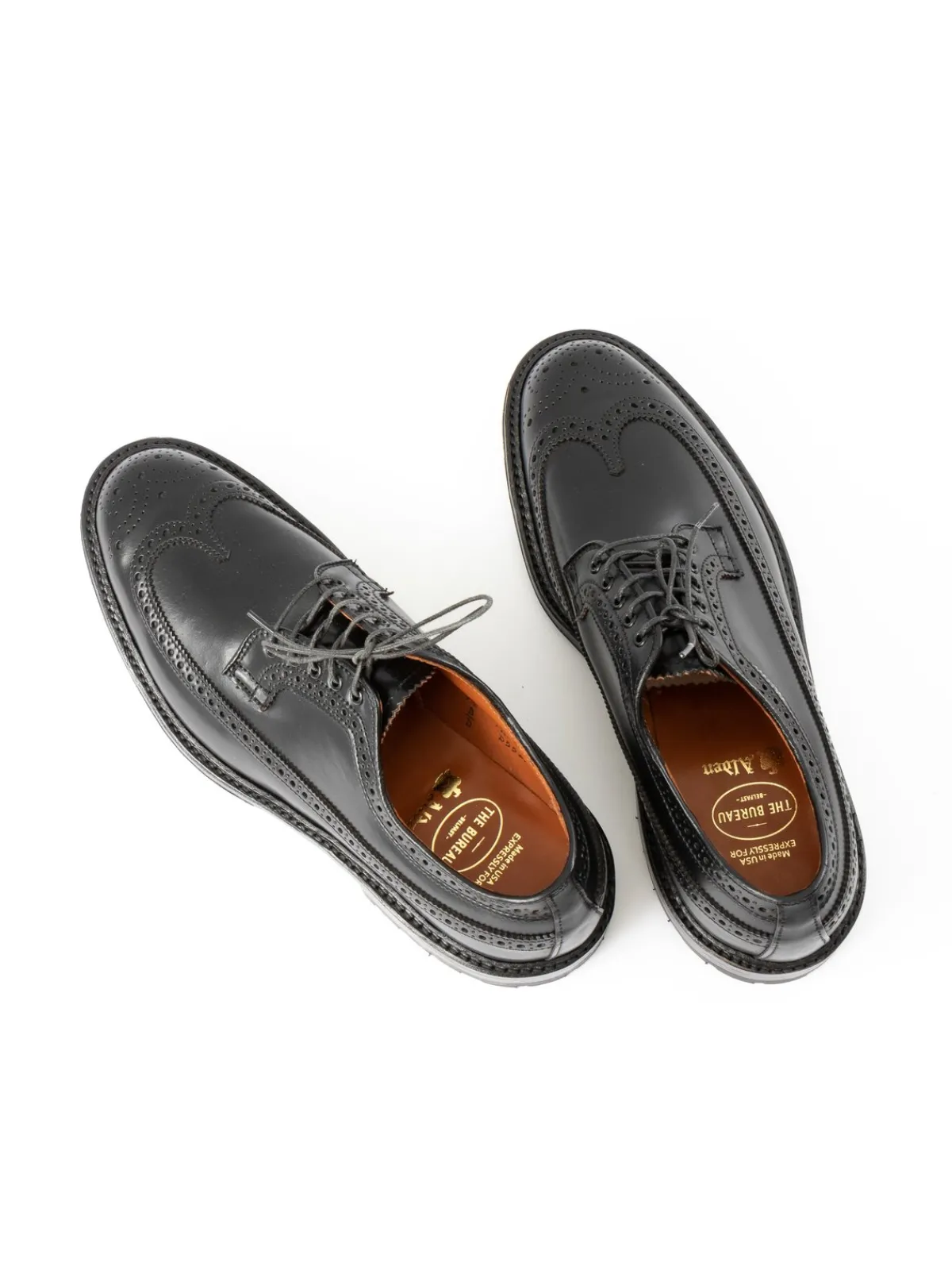 BLACK CORDOVAN LONG WING BLUCHER COMMANDO SOLE | Alden for The Bureau Online