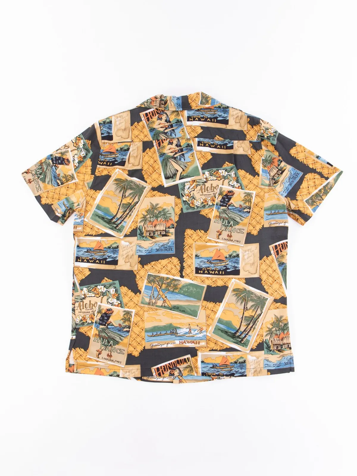Black Greetings From Hawaii Rayon Camp Shirt | Reyn Spooner For The Bureau Best