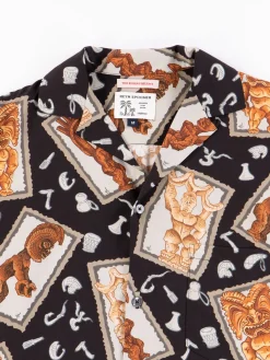 Black Hawaiian Tikis Rayon Camp Shirt | Reyn Spooner For The Bureau Flash Sale