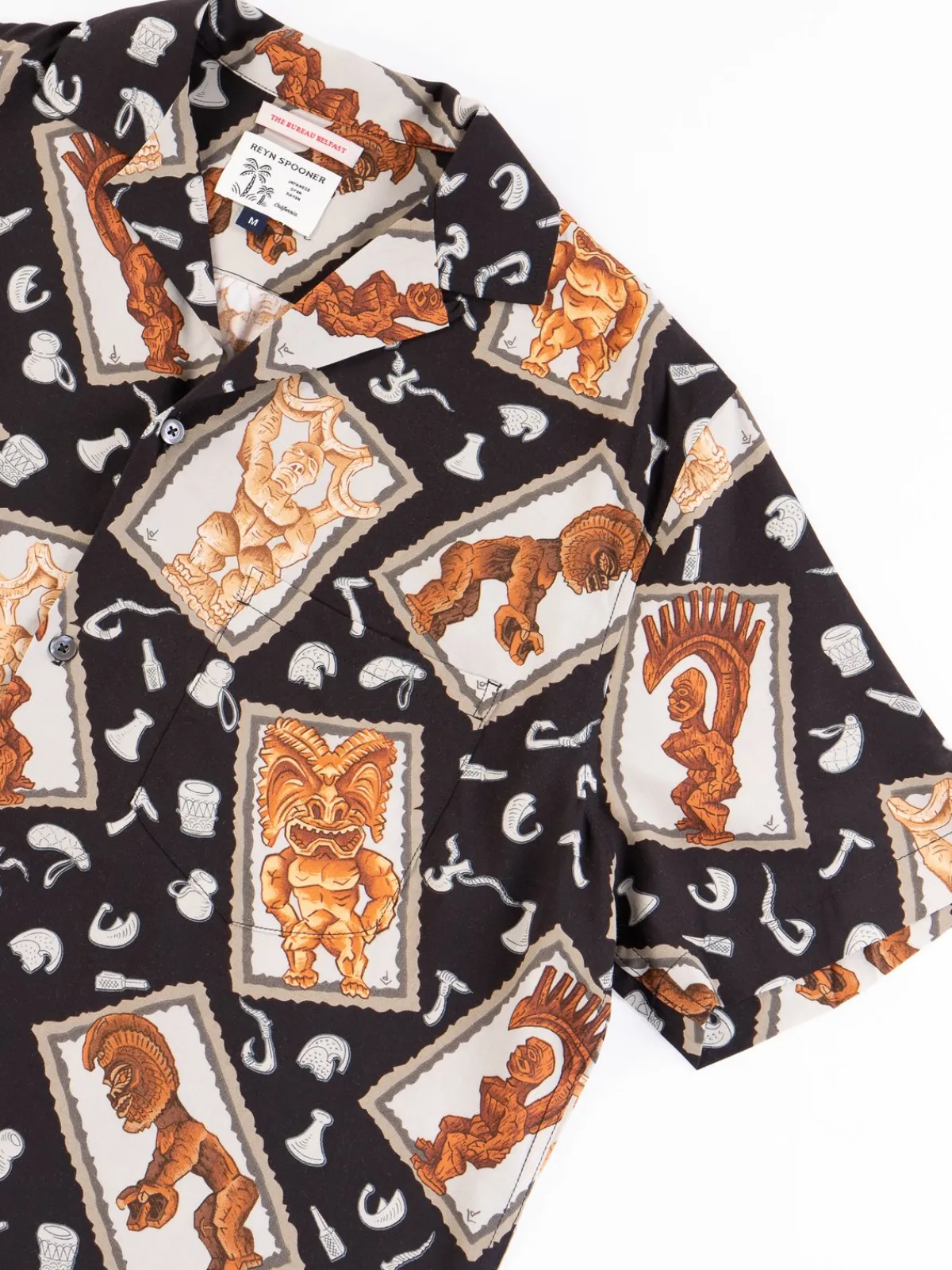 Black Hawaiian Tikis Rayon Camp Shirt | Reyn Spooner For The Bureau Flash Sale