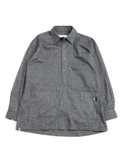 BOOKER ZIP SMOCK SHIRT GRAPHITE | The Bureau Belfast Clearance