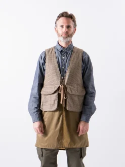 Brown Wool Poly Gunclub Check Long Fowl Vest | Engineered Garments Hot