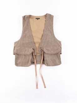 Brown Wool Poly Gunclub Check Long Fowl Vest | Engineered Garments Hot