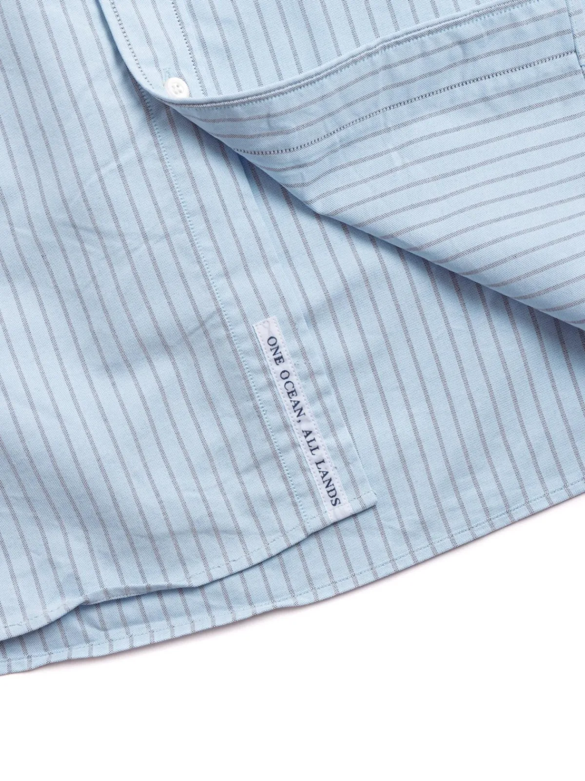 BUTTON DOWN STRIPE WIND SHIRT SAX | Nanamica Clearance