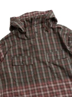 CAGOULE SHIRT OLIVE RED COTTON SMOKEY PLAID | Engineered Garments Fashion