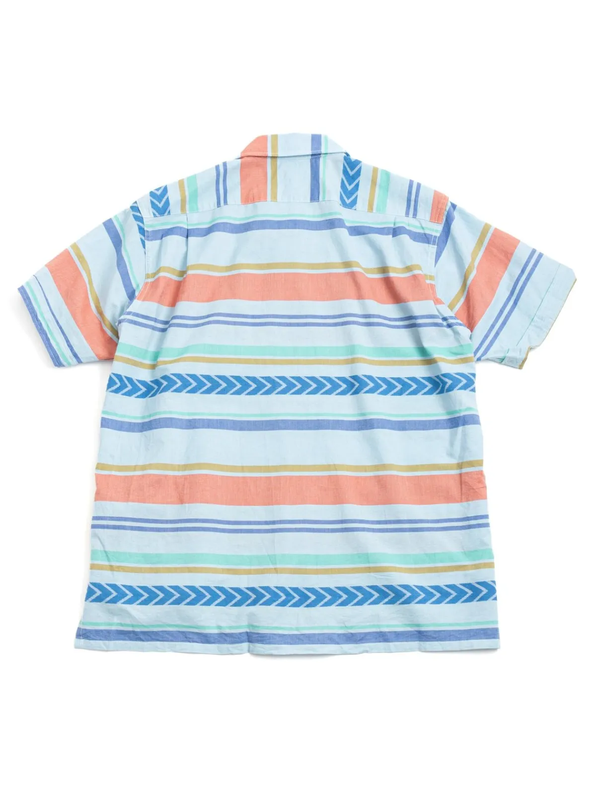 CAMP SHIRT BLUE HORIZONTAL MULTI STRIPE | Engineered Garments Shop