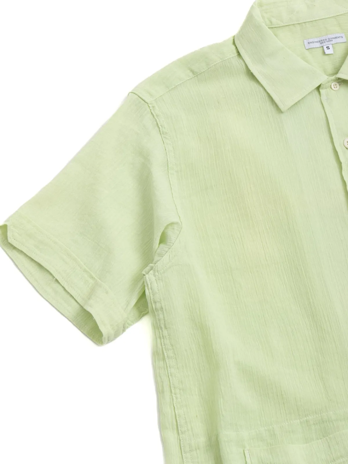 CAMP SHIRT COTTON CREPE LIME | Engineered Garments Online