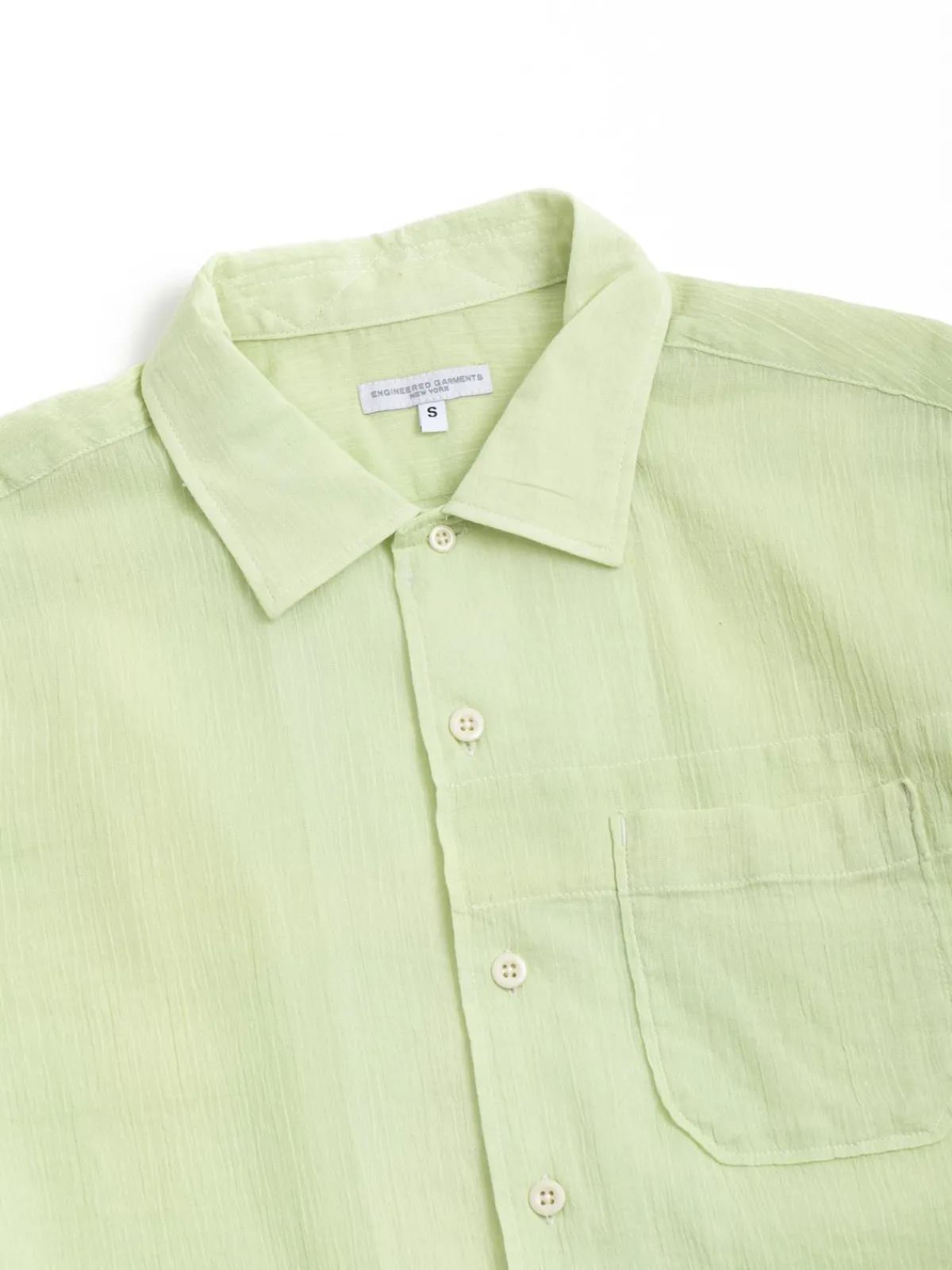 CAMP SHIRT COTTON CREPE LIME | Engineered Garments Online