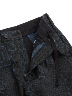 CARLYLE PANT BLACK NAVY CP GEO JACQUARD | Engineered Garments Best
