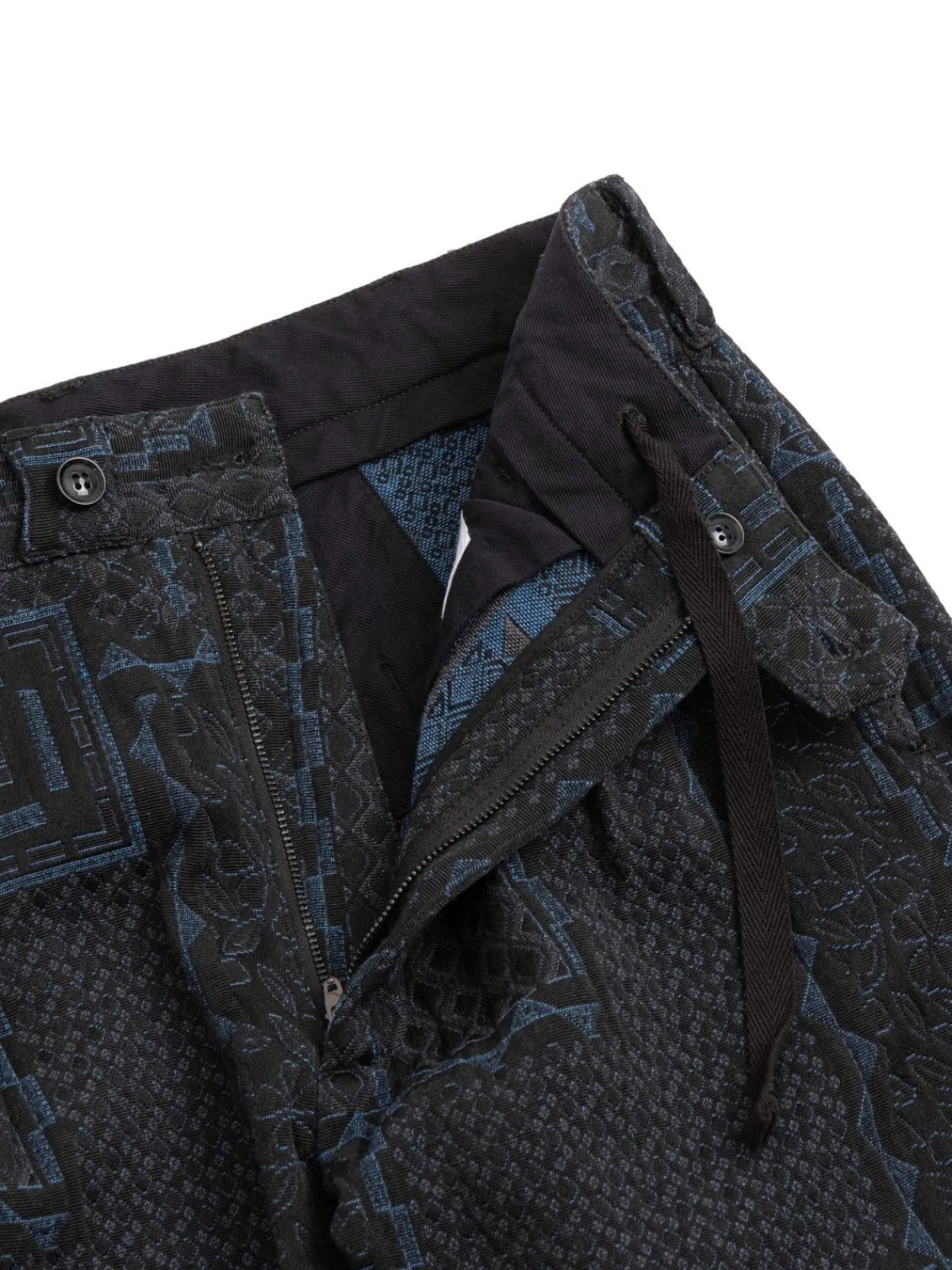 CARLYLE PANT BLACK NAVY CP GEO JACQUARD | Engineered Garments Best