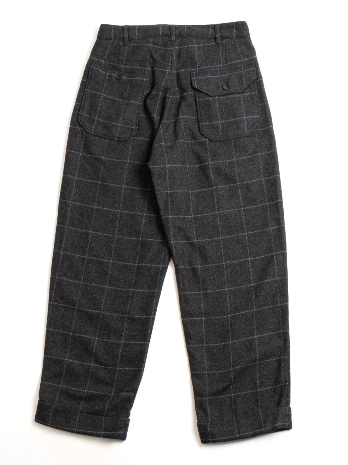 CARLYLE PANT CHARCOAL LT. BLUE WOOL POLY WINDOWPANE | Engineered Garments Cheap