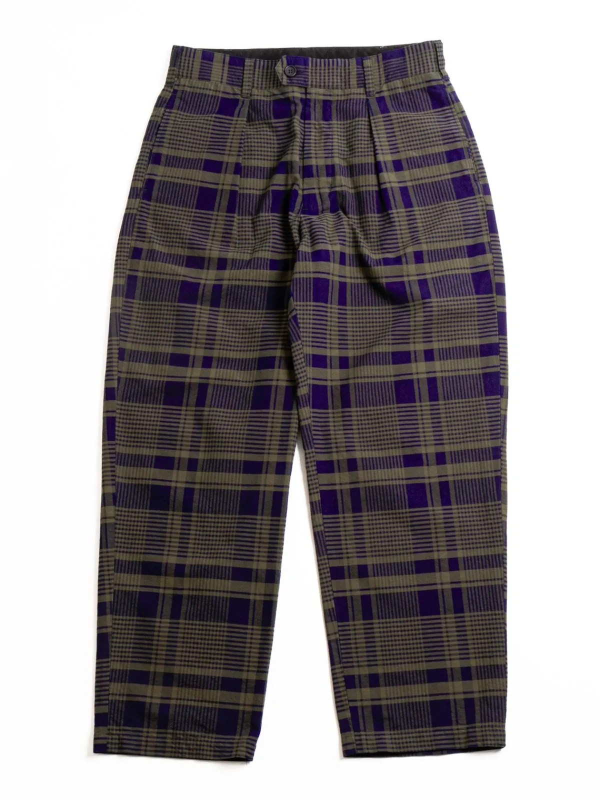 CARLYLE PANT NAVY/OLIVE COTTON PLAID | Engineered Garments Best Sale