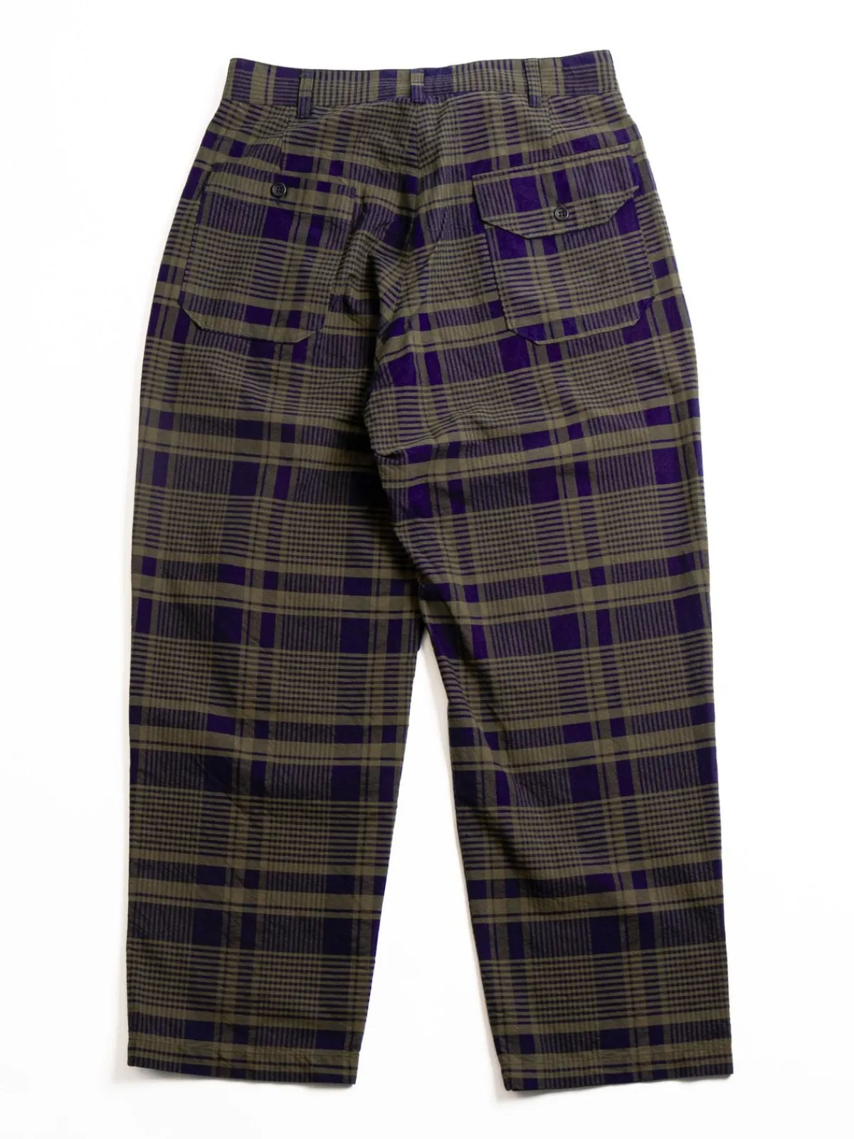 CARLYLE PANT NAVY/OLIVE COTTON PLAID | Engineered Garments Best Sale