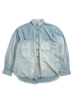 CHAMBRAY BIG POCKET WORK SHIRT CUSTOMISED | H.UNIT Outlet