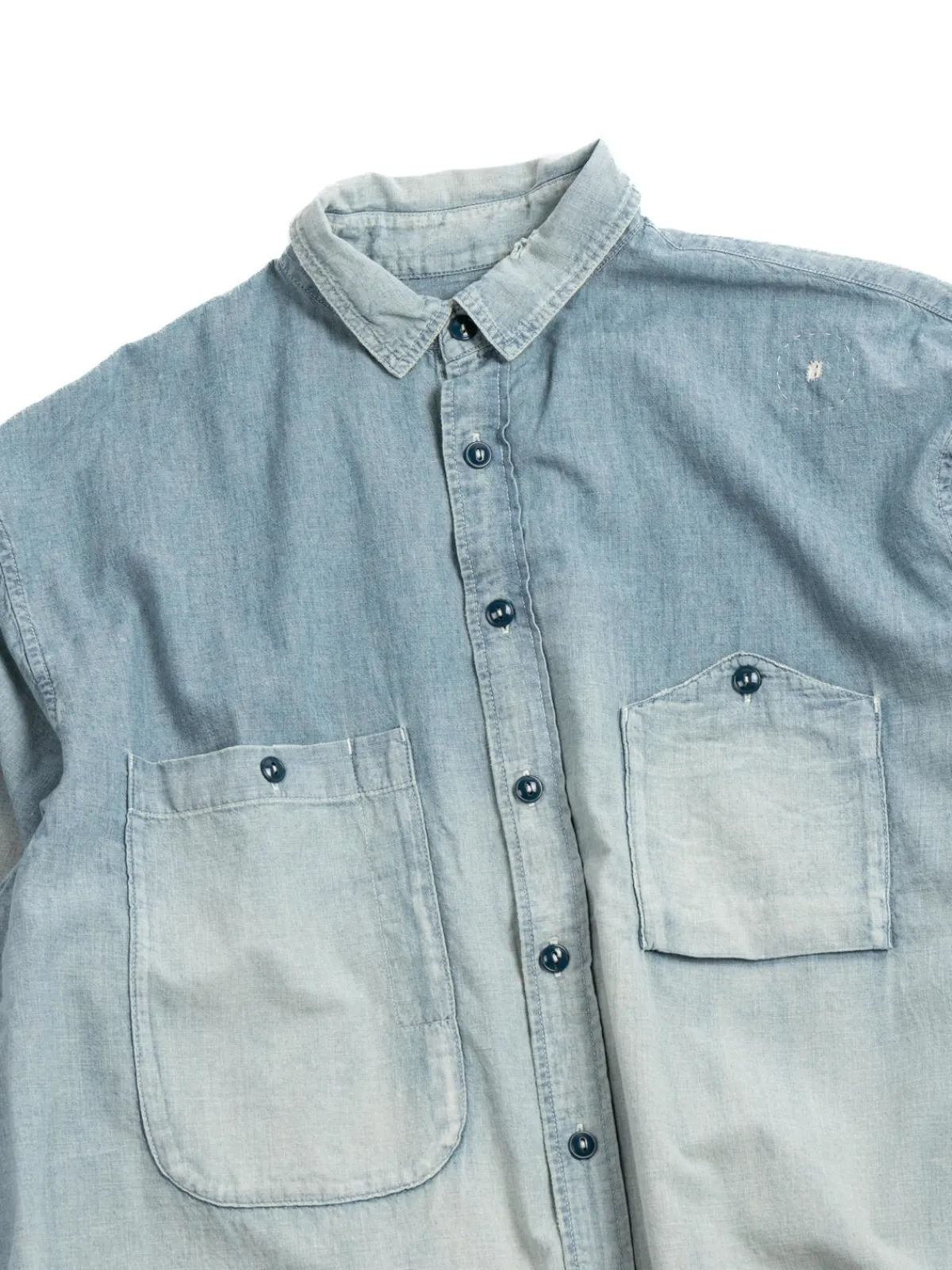CHAMBRAY BIG POCKET WORK SHIRT CUSTOMISED | H.UNIT Outlet