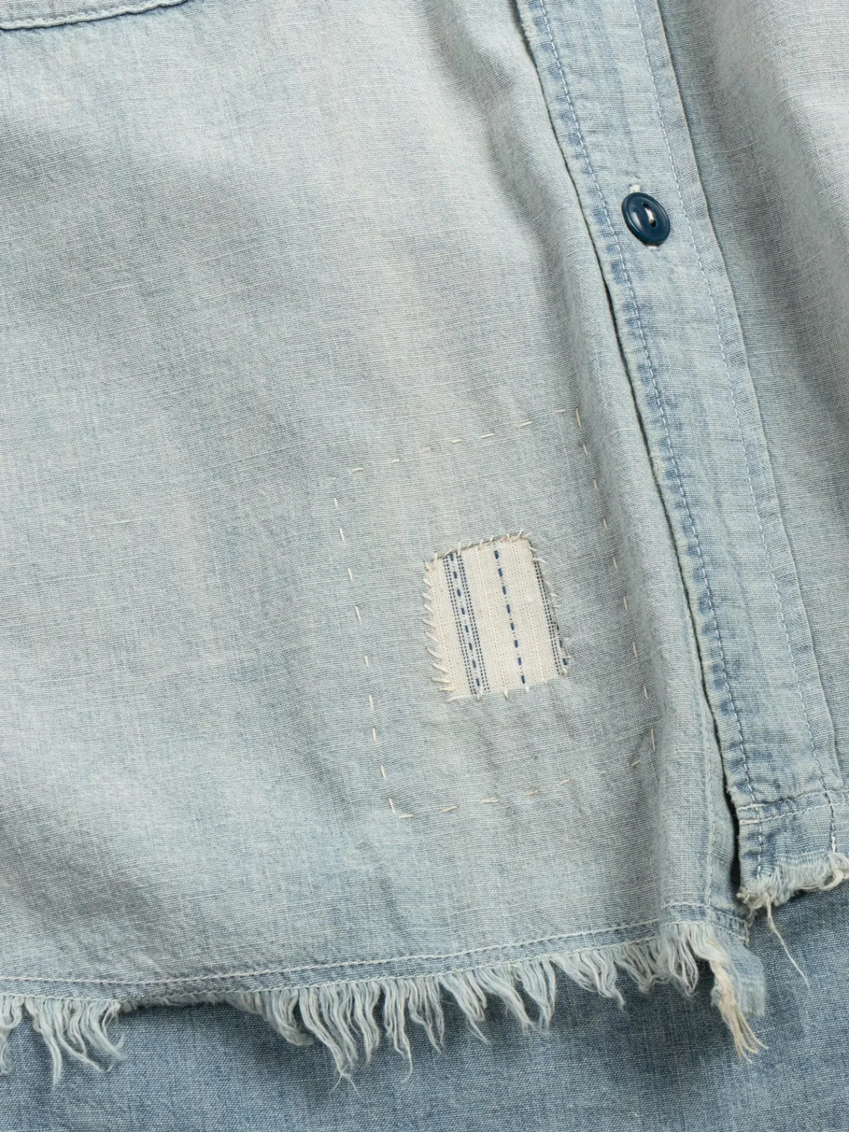 CHAMBRAY BIG POCKET WORK SHIRT CUSTOMISED | H.UNIT Outlet