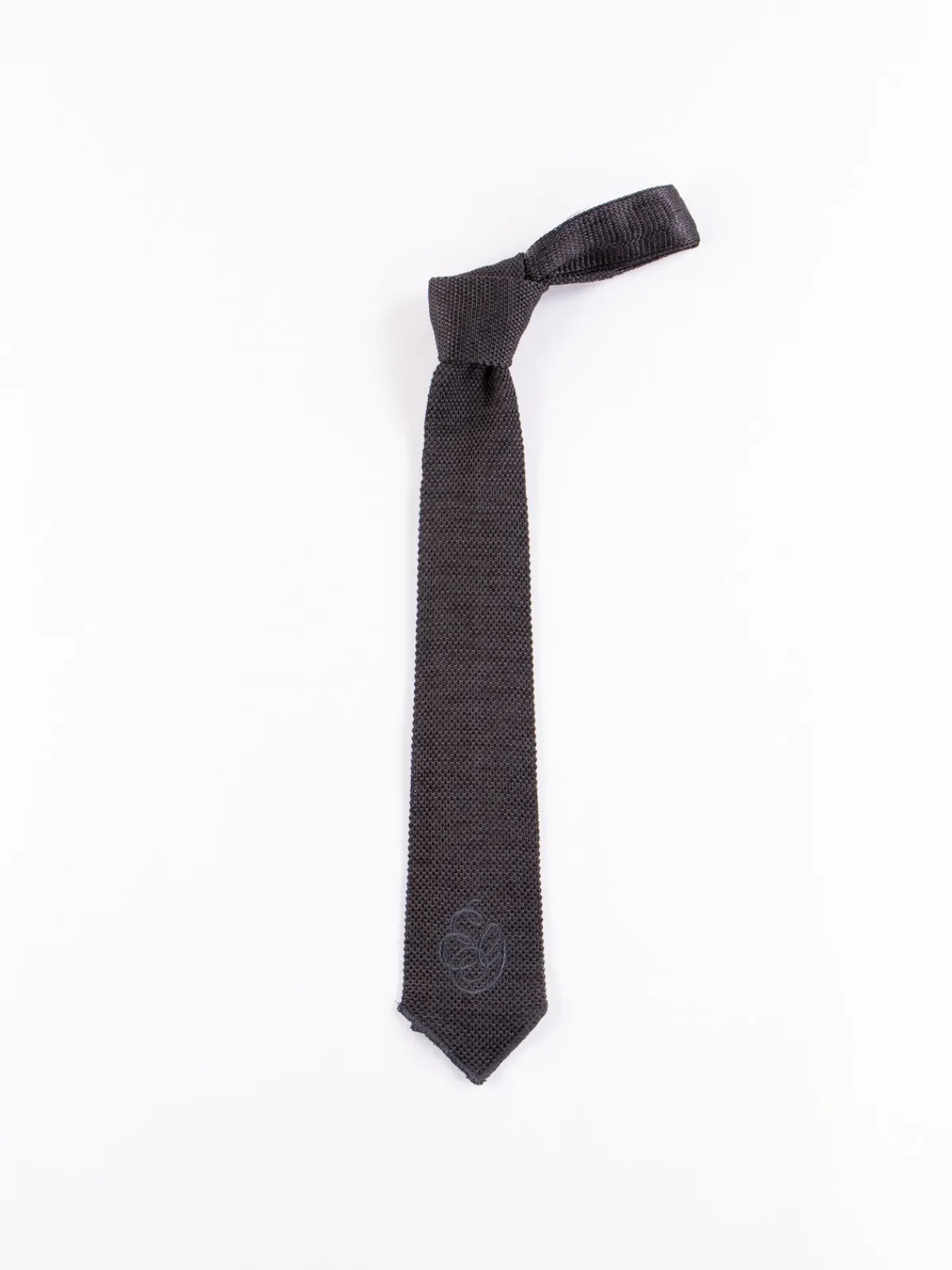 Charcoal Silk Embroidery Knit Tie | Engineered Garments Sale