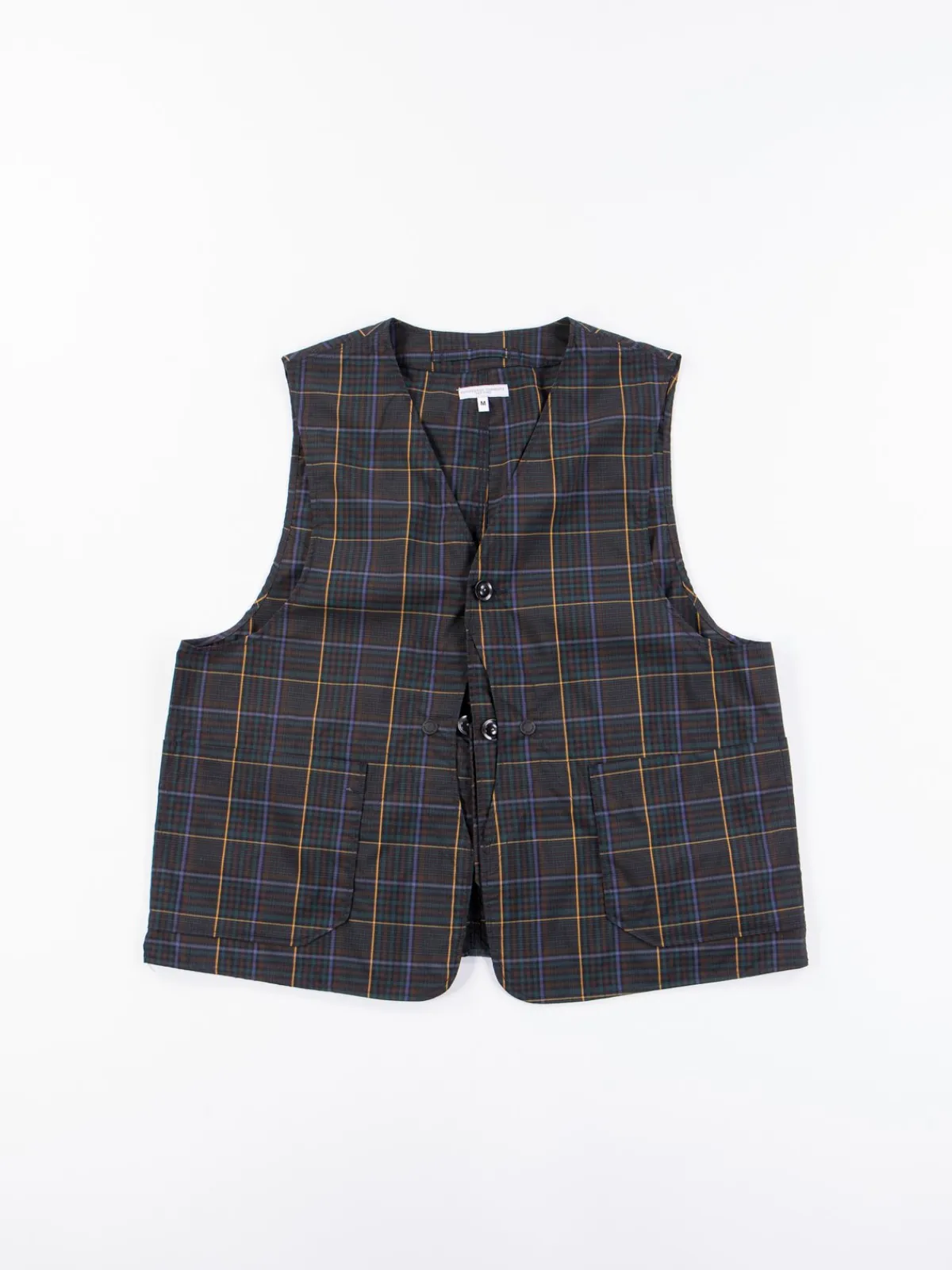 Dark Brown Polyester Rayon Glen Plaid Upland Vest | Engineered Garments Cheap