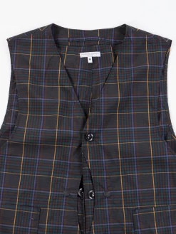 Dark Brown Polyester Rayon Glen Plaid Upland Vest | Engineered Garments Cheap