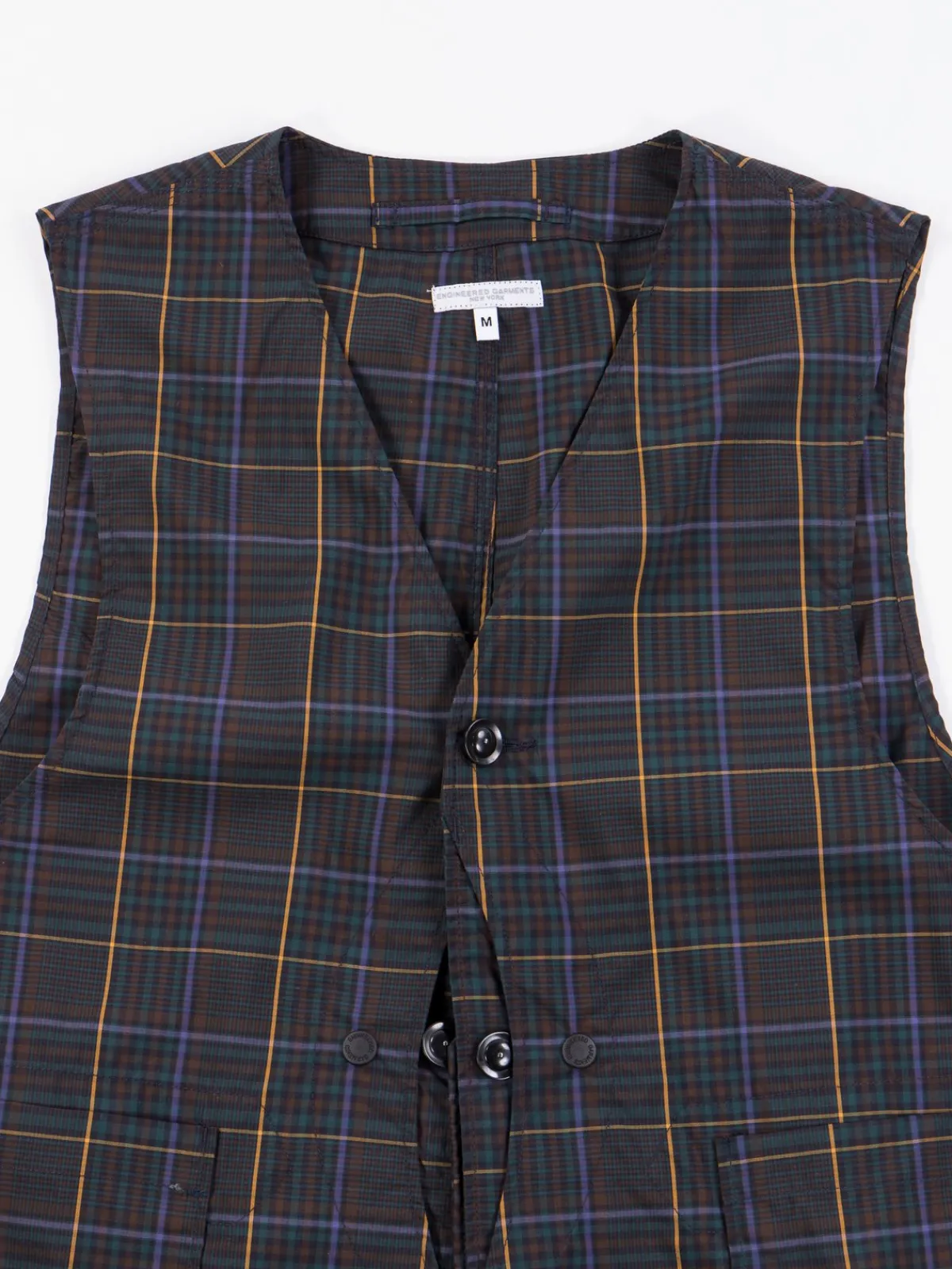 Dark Brown Polyester Rayon Glen Plaid Upland Vest | Engineered Garments Cheap