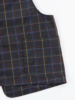 Dark Brown Polyester Rayon Glen Plaid Upland Vest | Engineered Garments Cheap