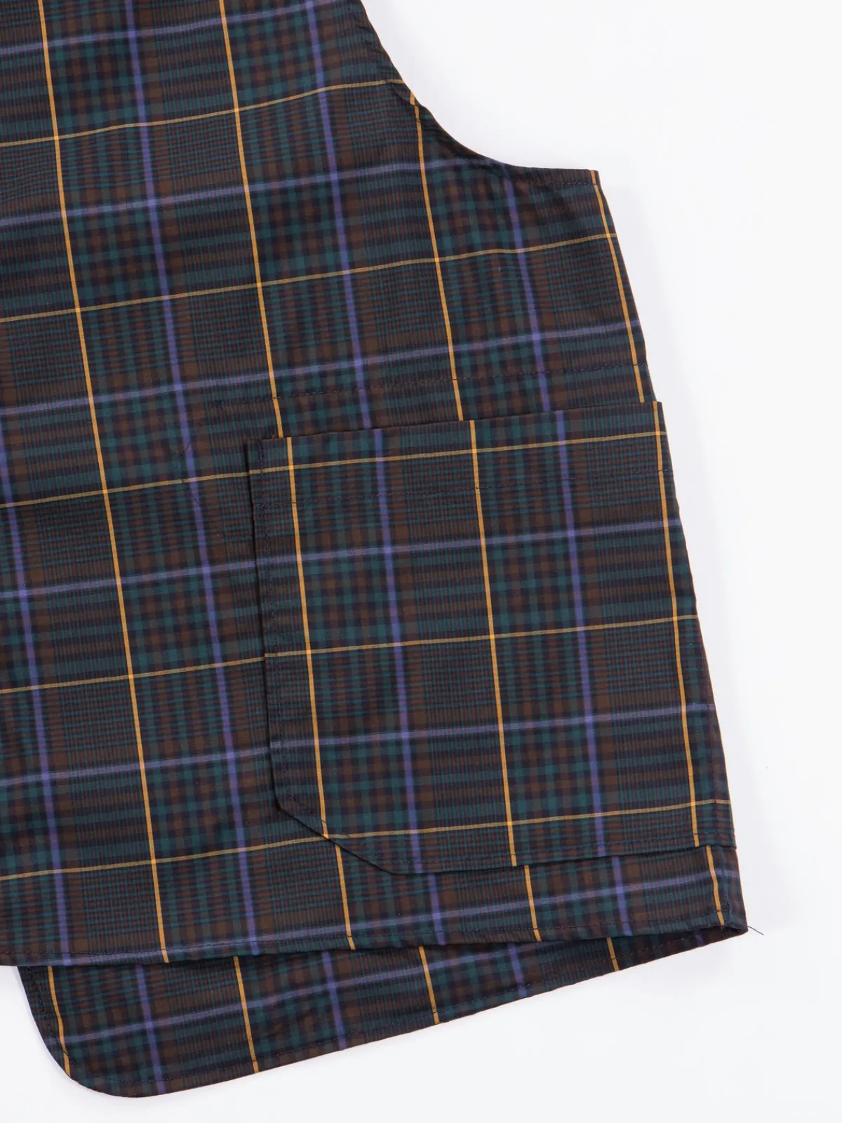 Dark Brown Polyester Rayon Glen Plaid Upland Vest | Engineered Garments Cheap