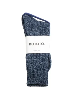 DENIM TONE CREW SOCKS BLUE DENIM | RoToTo Shop