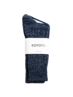 DENIM TONE CREW SOCKS DARK BLUE DENIM | RoToTo Store