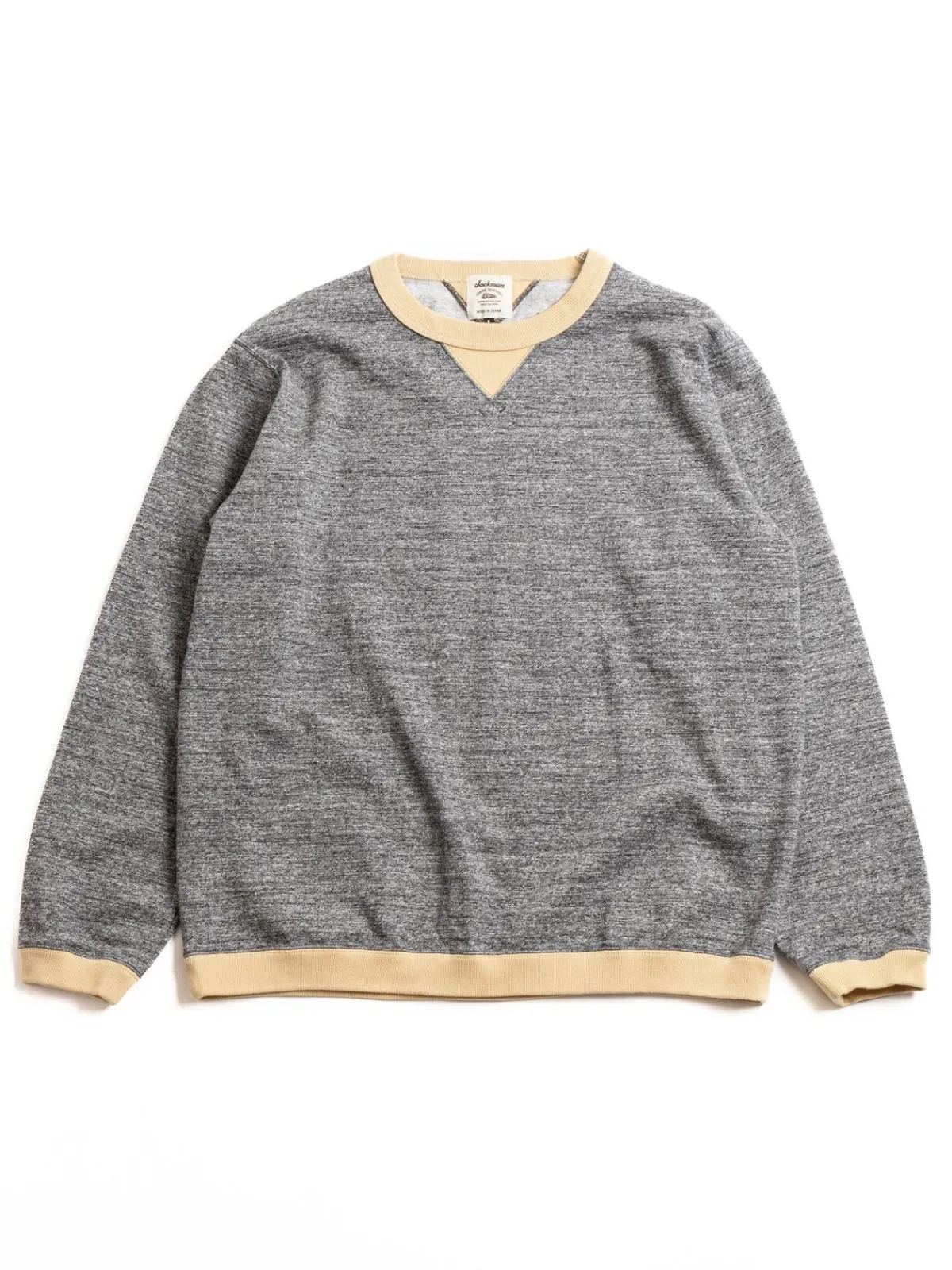 DOTSUME RIB L/S T–SHIRT CHARCOAL X BUTTER | Jackman Cheap