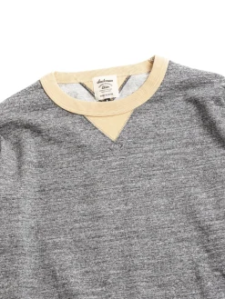 DOTSUME RIB L/S T&ndash;SHIRT CHARCOAL X BUTTER | Jackman Cheap