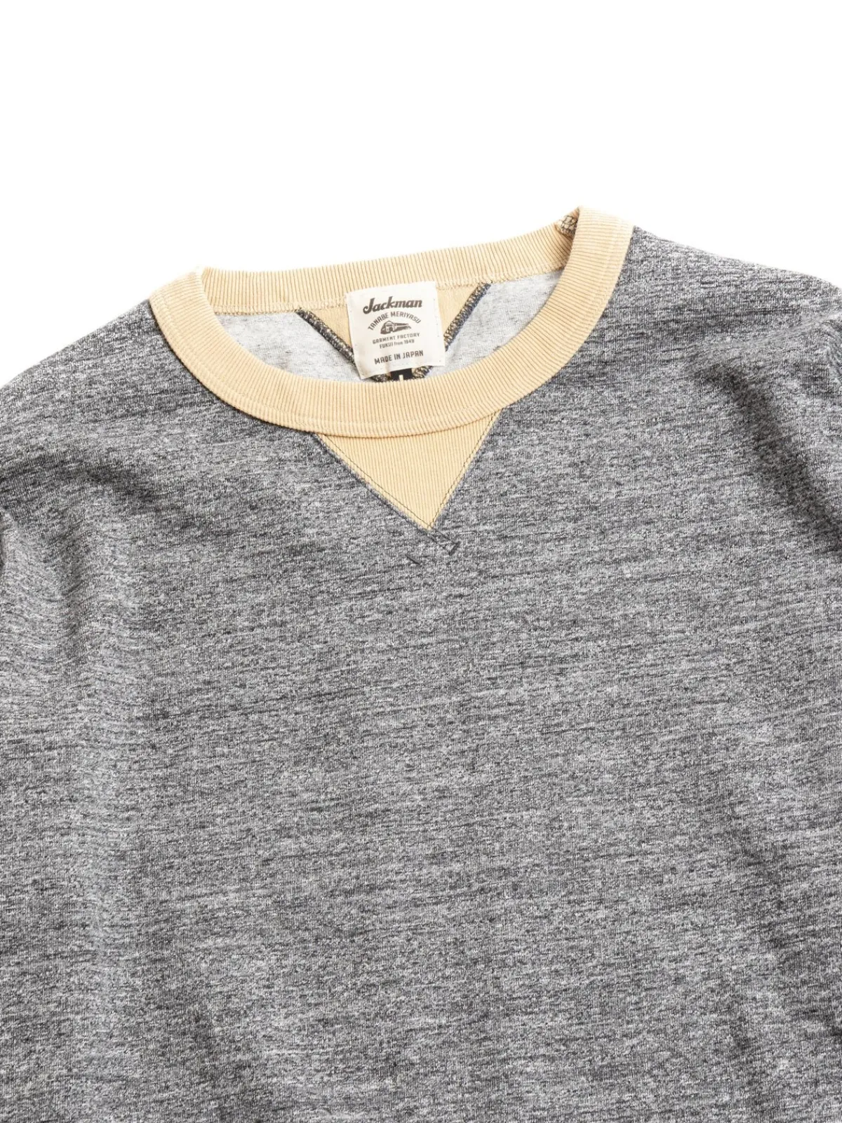 DOTSUME RIB L/S T–SHIRT CHARCOAL X BUTTER | Jackman Cheap