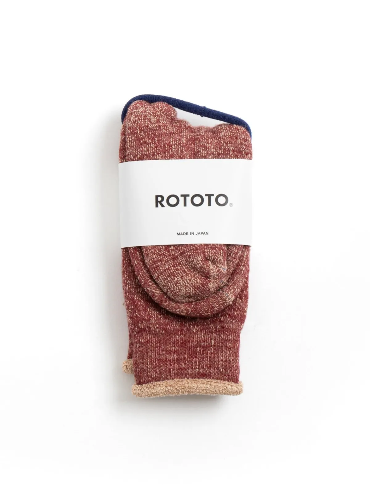 DOUBLE FACE CREW SOCKS MERINO WOOL & ORGANIC COTTON D.RED / BROWN | RoToTo Sale