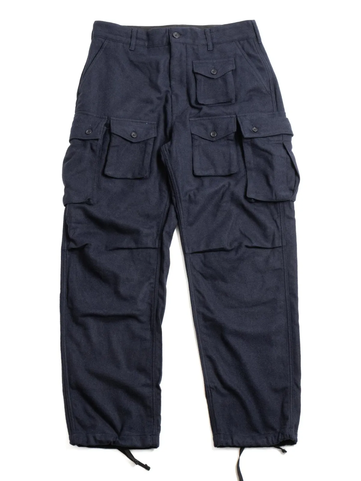 FA PANT NAVY SOLID POLY WOOL FLANNEL | Engineered Garments Online