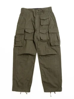 FA PANT OLIVE COTTON BRUSHED HB | Engineered Garments Discount