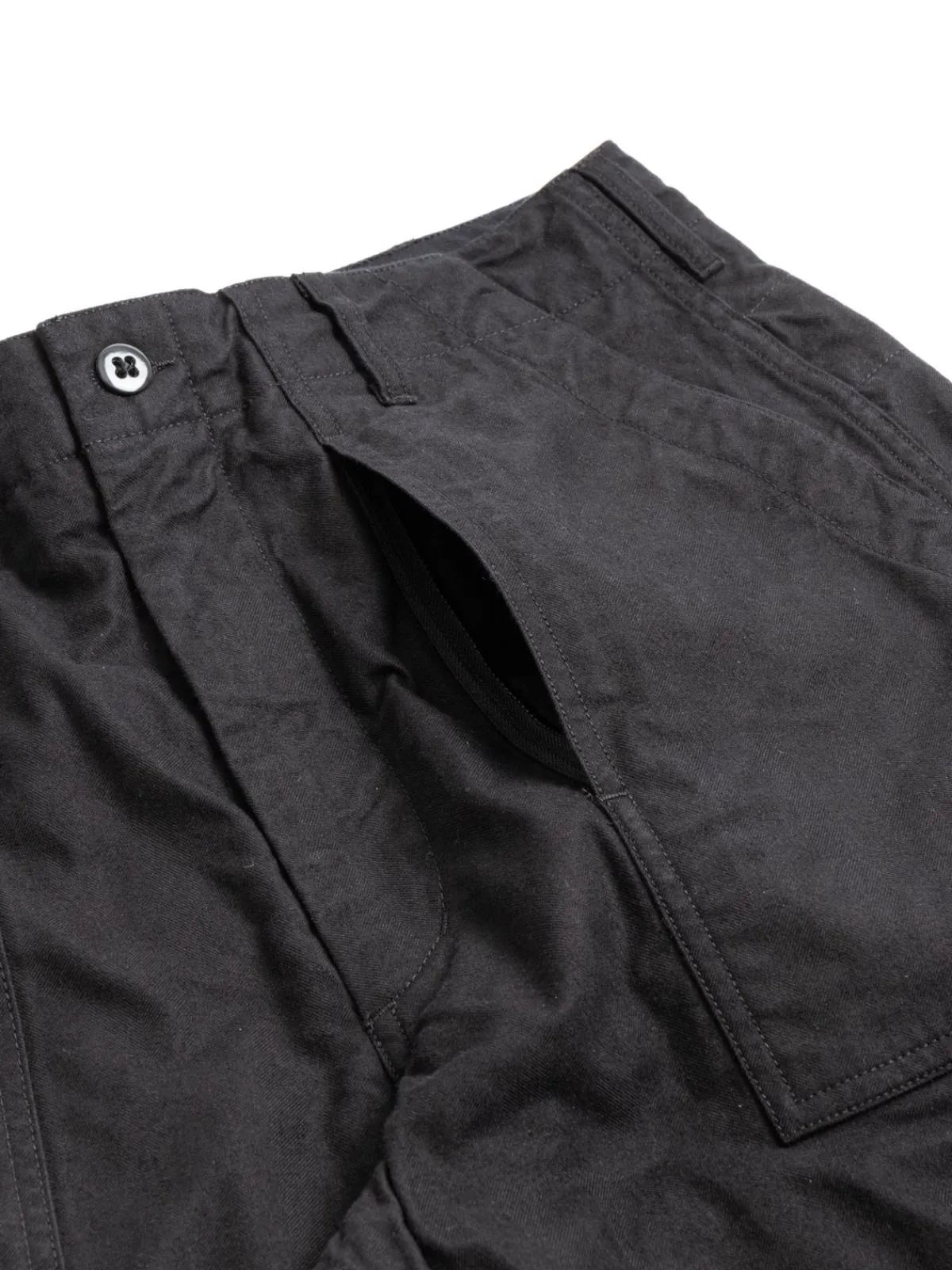 FATIGUE PANT BLACK COTTON BRUSHED HB | Engineered Garments Cheap