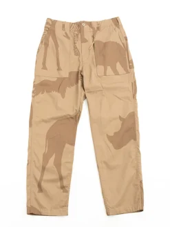 FATIGUE PANT KHAKI ANIMAL PRINT COTTON FLAT TWILL | Engineered Garments Online