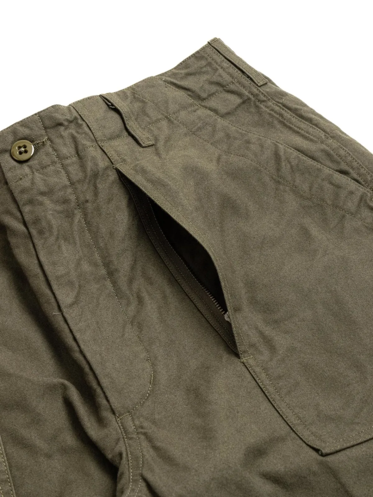 FATIGUE PANT OLIVE COTTON BRUSHED HB | Engineered Garments Clearance