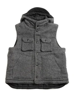 FIELD VEST GREY POLY WOOL HERRINGBONE | Engineered Garments Sale