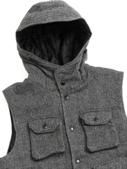 FIELD VEST GREY POLY WOOL HERRINGBONE | Engineered Garments Sale