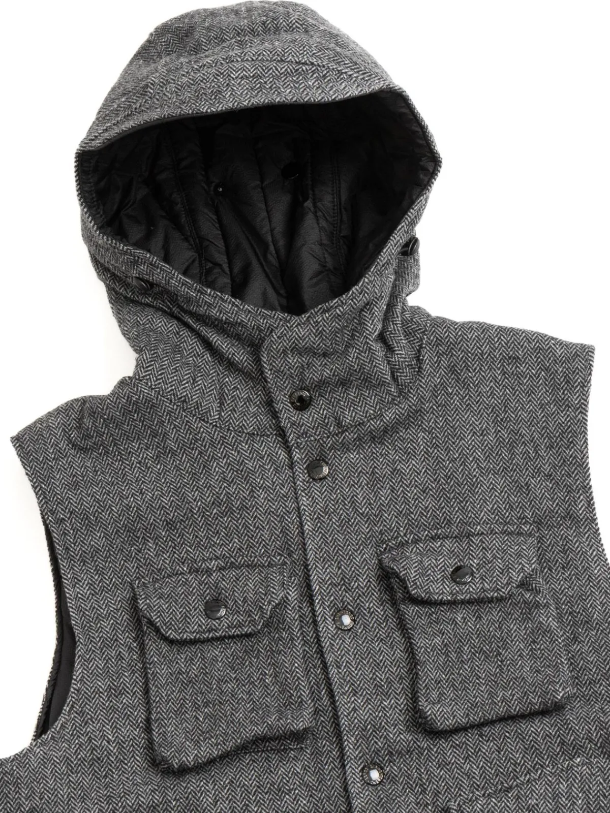 FIELD VEST GREY POLY WOOL HERRINGBONE | Engineered Garments Sale