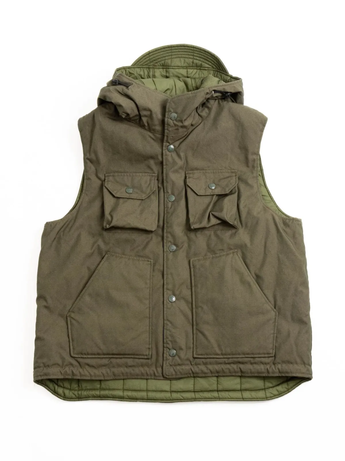 FIELD VEST OLIVE CP WEATHER POPLIN | Engineered Garments New