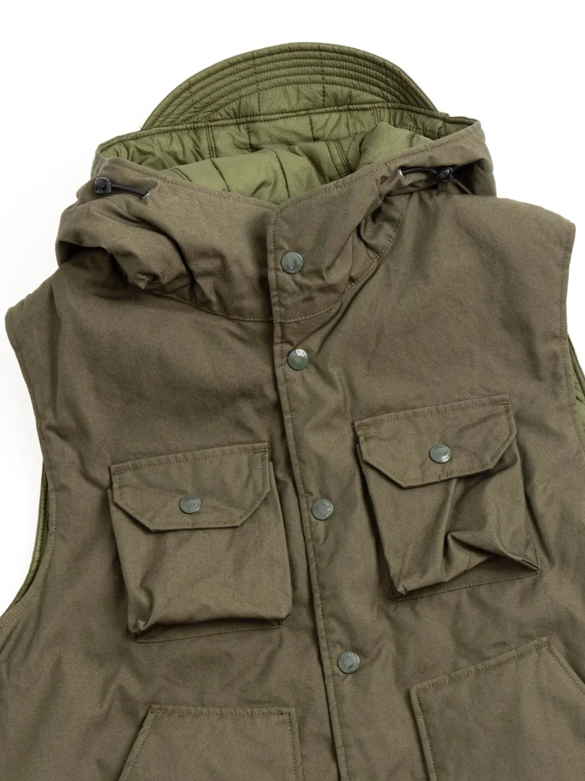 FIELD VEST OLIVE CP WEATHER POPLIN | Engineered Garments New