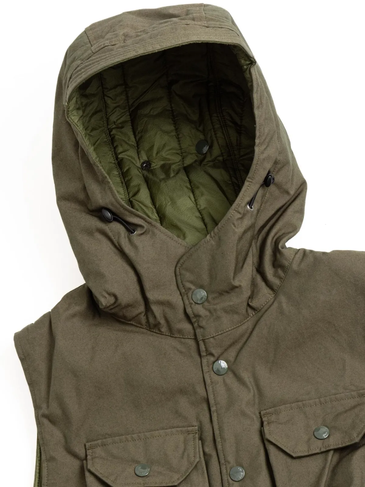 FIELD VEST OLIVE CP WEATHER POPLIN | Engineered Garments New